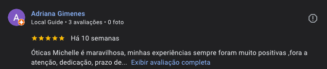 Avaliação real no Google 5