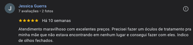 Avaliação real no Google 12