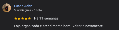 Avaliação real no Google 16